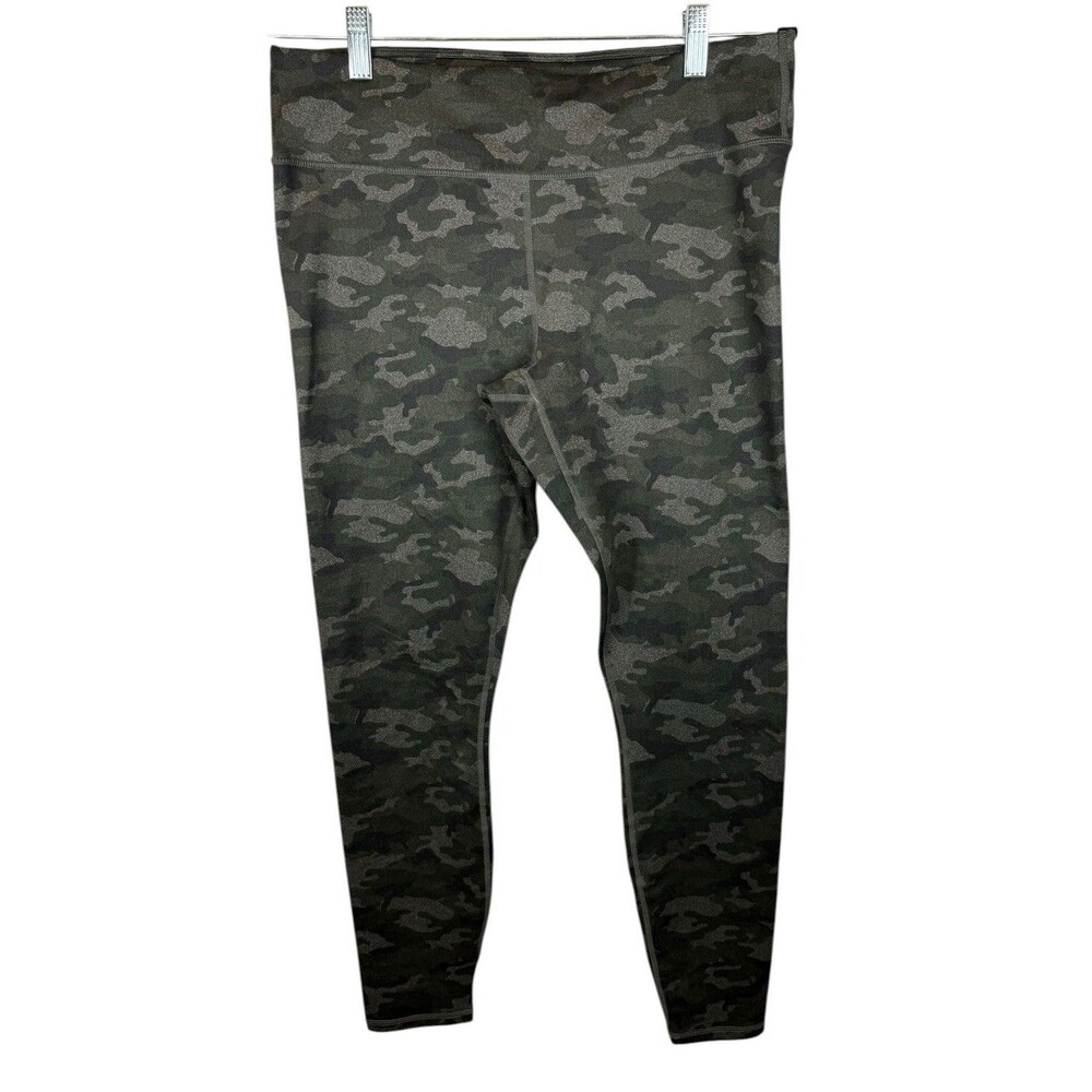 Fabletics PowerHold High-Rise Leggings Charcoal Camo Grey Olive Black Size M